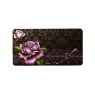 Étiquette rose d'apothicaire du baroque moyen