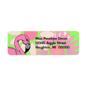 Étiquette rose de retour de camouflage de pétale