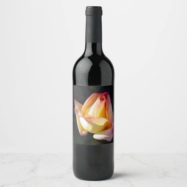 étiquette rose de vin pétale (Devant)