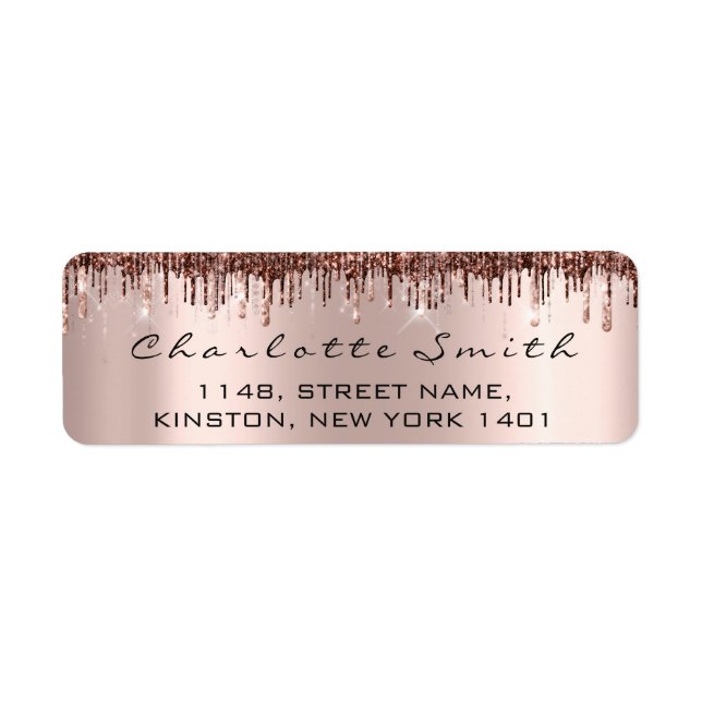 Étiquette Rose des gouttes nuptiales RSVP Adresse de retour  (Devant)