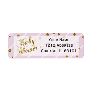 Étiquette Rose doux de bébé et baby shower des confettis  