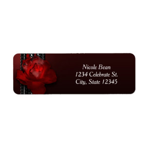 Étiquette Rose éclairée et dentelle Invitation élégante Bour