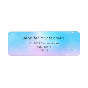 Étiquette rose et bleu Pastel Gradient Sky Adresse