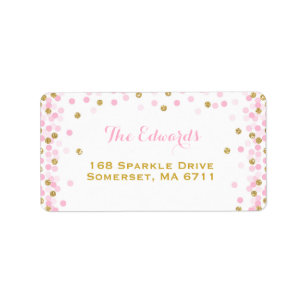 Étiquette Rose et or d'étiquettes de adresse de baby shower