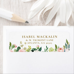 Étiquette Rose Féminin Floral Rustique Maison de Campagne Ca