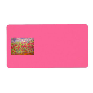 Étiquette rose florissant