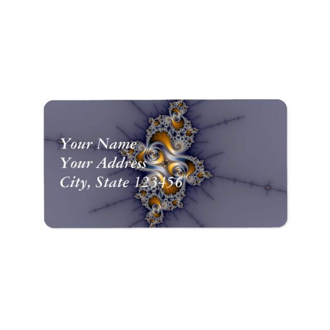 Étiquette Rose foncé - Mandelbrot Fractal (Devant)