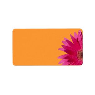 Étiquette Rose Gerbera Daisy Orange Mariage Blank Adresse