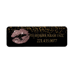Étiquette Rose Glitter Lips - Reorder