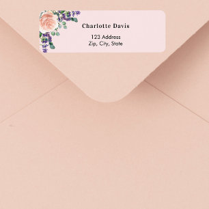 Étiquette Rose gold lavande rose saumon adresse de retour 