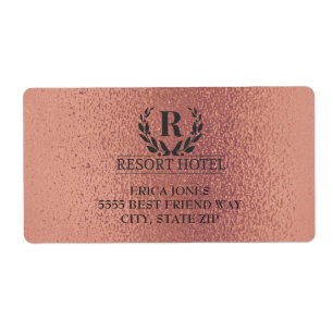 Étiquette Rose Gold Métallisé Rose Ajouter un logo et un arr