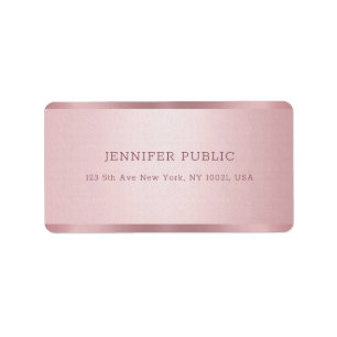 Étiquette Rose Gold Modern Professional Modèle Adresse