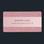 Étiquette Rose Gold Parties scintillant Elegant Modèle Trend<br><div class="desc">Rose Gold Parties scintillant Élégant Modèle tendance Étiquette d'expédition. Parfait pour les directeurs,  les consultants,  les gestionnaires,  les designers,  les musiciens,  les journalistes,  les professionnels d'entreprise,  les salons de beauté,  les listes de coiffure,  les maquilleurs,  toutes les professions.</div>