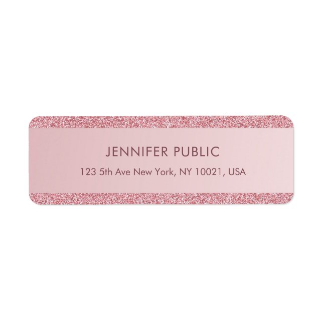 Étiquette Rose Gold Parties scintillant Modèle Elegant Adres (Devant)