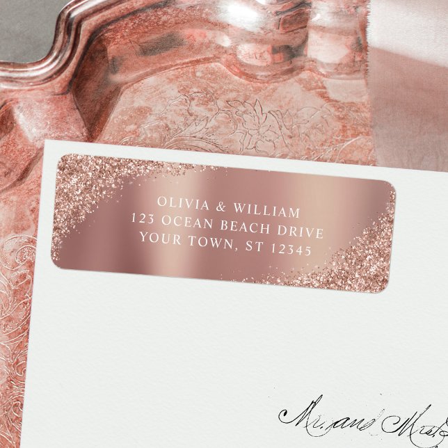 Étiquette Rose Gold Parties scintillant Sparkle Mariage Adre (Créateur téléchargé)