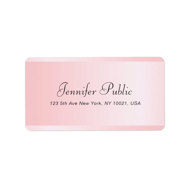 Étiquette Rose Gold Script Modèle Élégante typographie (Devant)