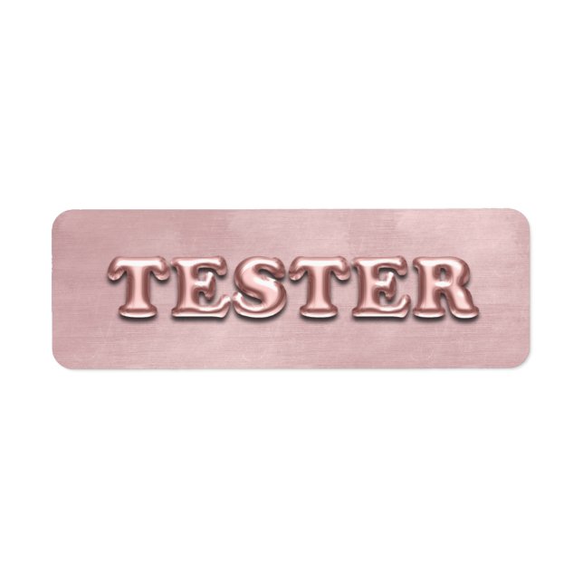 Étiquette Rose Gold Velvet 3D Tester échantillons Contanteur (Devant)