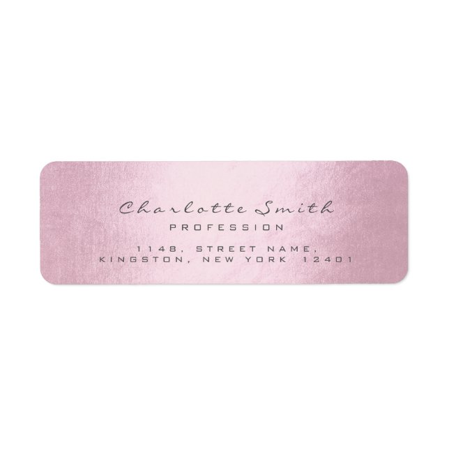 Étiquette Rose gris Nom RSVP Profession Planificateur d'évén (Devant)