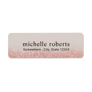 Étiquette Rose moderne Gold Parties scintillant Professionne