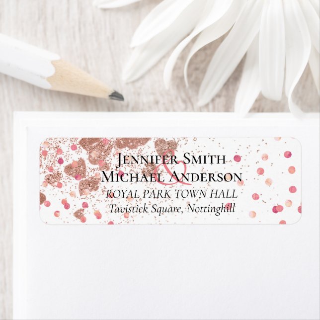 Étiquette Rose moderne Gold tendance Mariage budget (En situation)