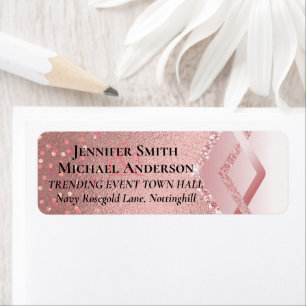 Étiquette Rose moderne Gold tendance Mariage budget