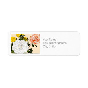 Étiquette Rose multicolore, Botanical Art Adresse