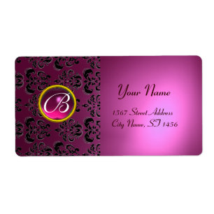 Étiquette ROSE NOIR DOMMASK MONOGRAM, améthyste