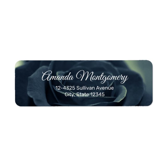 Étiquette Rose noir foncé gothique photo (Devant)