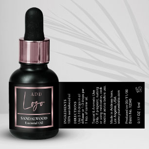 Étiquette Rose noir Gold Essential Oil Petite bouteille à go