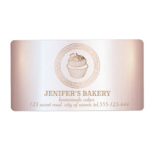 Étiquette Rose or cupcakes maison et gâteries emballage