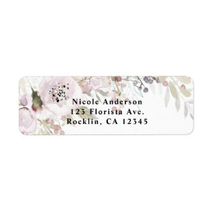 Étiquette Rose Pâle Aquarelle Élégant Floral Mariage Bride