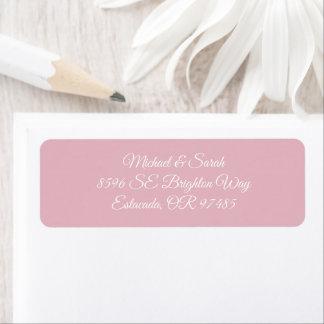Étiquette Rose Pâle Élégant Adresse de Retour