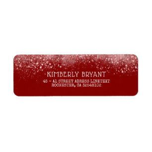 Étiquette Rose Parties scintillant or Bourgogne rouge