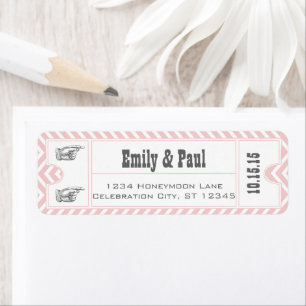 Étiquette ROSE QUARTZ PINK Wedding Enregistrer la date TICKE