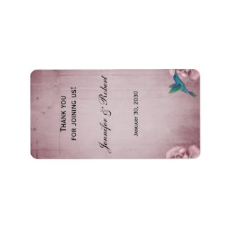 Étiquette Rose rose colibri Mariage de la lèvre Balm