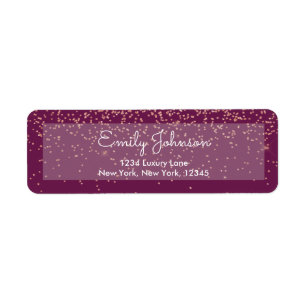 Étiquette Rose Rose Rose Gold Faux Parties scintillant Étinc