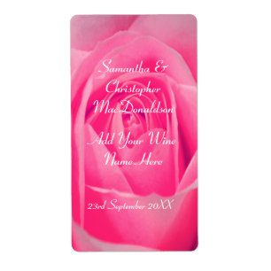 Étiquette Rose rose vif rosé rose pays vin floral