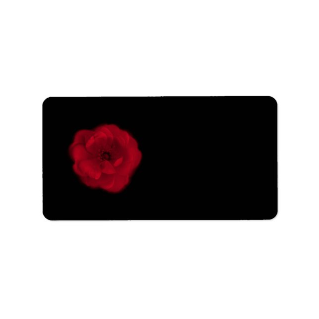Étiquette rose rouge. Arrière - plan noir. (Devant)