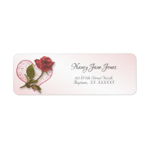 Étiquette Rose rouge & Stem Floral Photographie Saint Valent