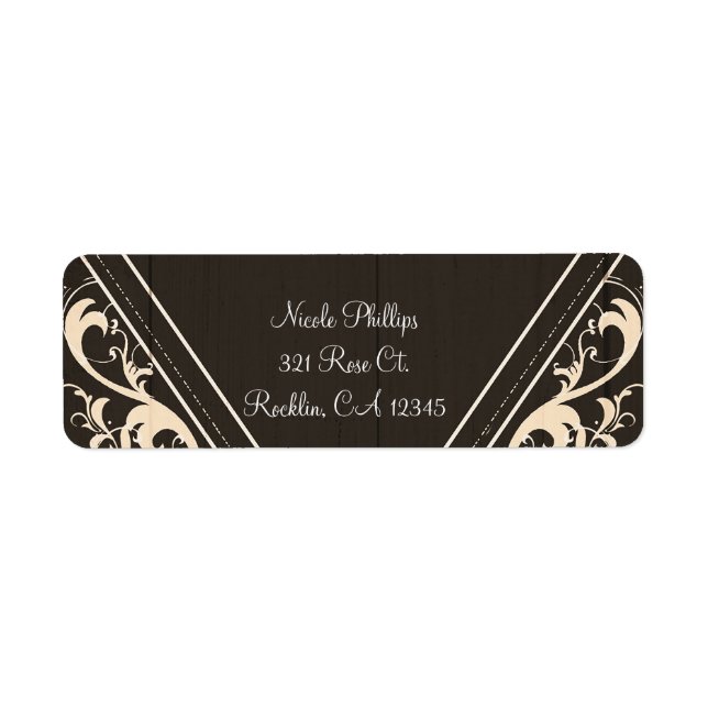 Étiquette Rose Rustique Élégant Bois Clair Invitation Diaman (Devant)