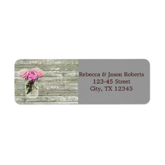 Étiquette rose rustique maçon jar mariage