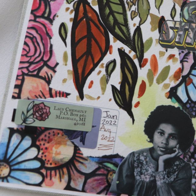 Étiquette Rose vintage (Créateur téléchargé)