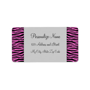 Étiquette rose Zebra