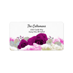 Étiquette Roses and Peonies Address Label