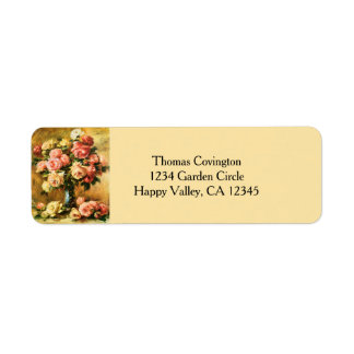 Étiquette Roses dans le Vase Renoir Art