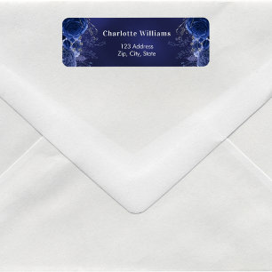 Étiquette Roses de la marine bleu floraux adresse de retour