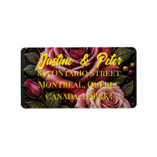 Étiquette Roses Éternelles en Micro Mosaïque 3D