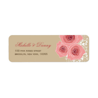 Étiquette Roses Rose Romantique Et Dentelle Chic Adresse Mar