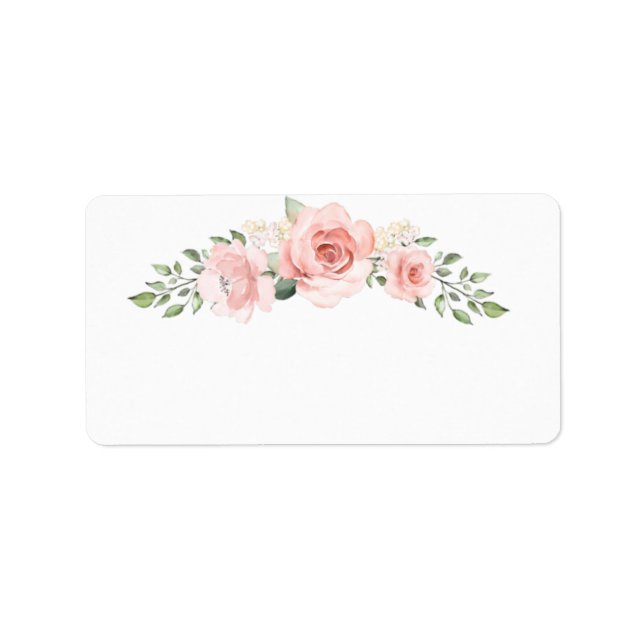 Étiquette Roses roses blush rose pâle vierges (Devant)