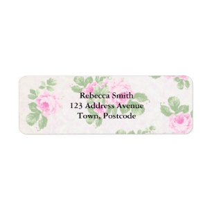 Étiquette Roses roses chics floraux vintages